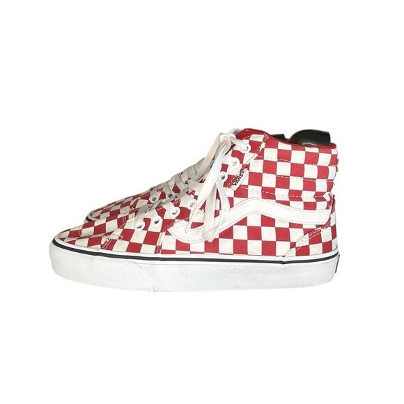 Vans Shoes - ***SOLD*** Vans SK8-Hi Decon VR3 Checkerboard Sneakers Size 8 Red White
